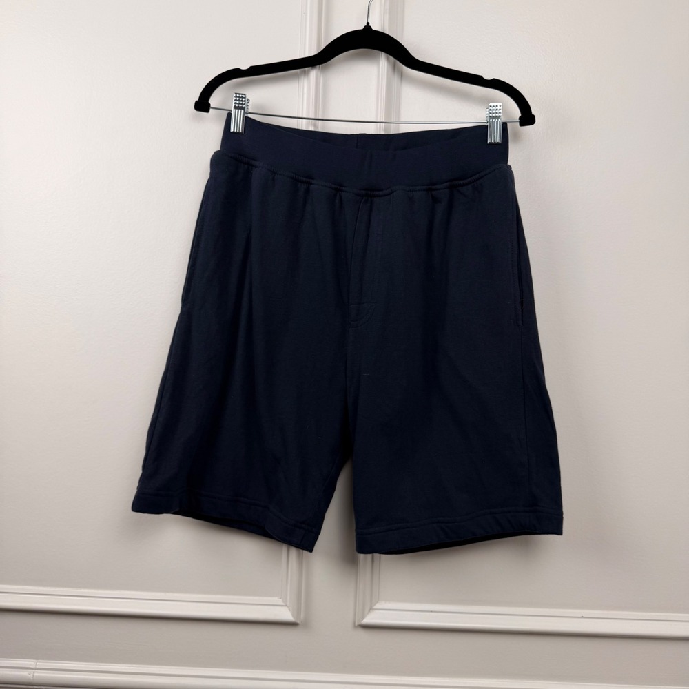DudeRobe Mens Navy Blue Terry‎ Cloth Lined Lounge Shorts Size S/M Drawstring